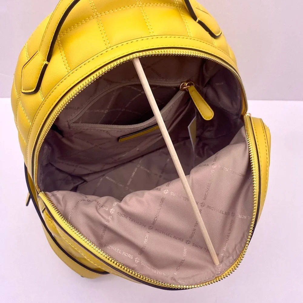 Michael Kors Vibrant Yellow Quilted Backpack
